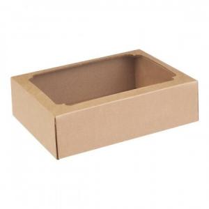 Коробка самосборная 17.5*15.5*5.5 см Крафт с окном крышка/дно 517749