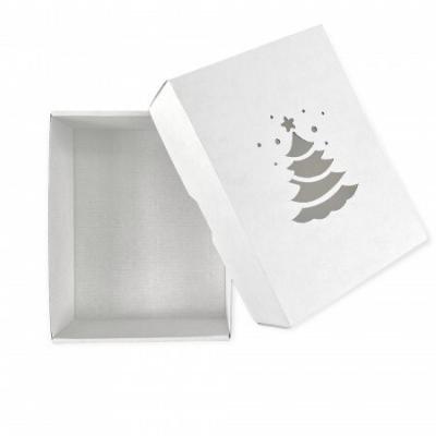 Коробка самосборная 19*15.5*6 см Елка белый крышка/дно 517731