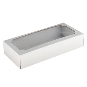 Коробка самосборная 24*11.5*4.5 см Белый с окном крышка/дно 560212