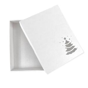 Коробка самосборная 26*21.5*4 см Елка белый крышка/дно 517734