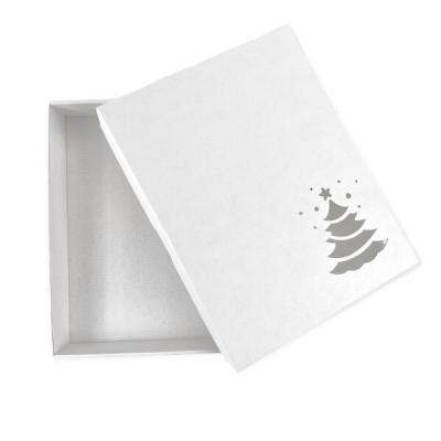 Коробка самосборная 26*21.5*4 см Елка белый крышка/дно 517734