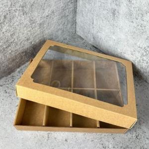 Коробка самосборная 26*21.5*4 см МГК бурый с окном крышка/дно 517754