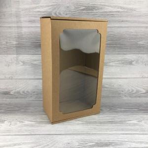 Коробка самосборная 28*16*11 см МГК бурый с окном 51745