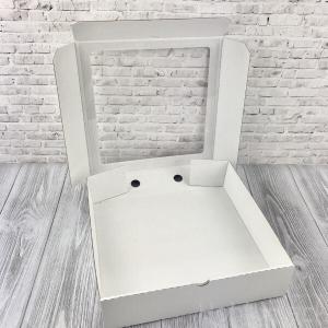 Коробка самосборная 28*28*7 см МГК белый с окном 51746