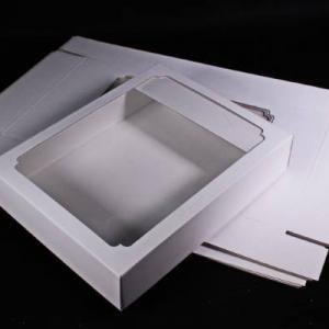 Коробка самосборная 29*24*6 см Белый с окном крышка/дно 564031