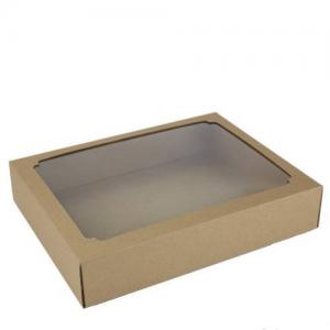 Коробка самосборная 29*24*6 см Крафт с окном крышка/дно 51708