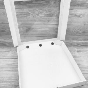 Коробка самосборная 30*30*4 см МГК белый с окном 51747