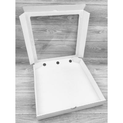 Коробка самосборная 30*30*4 см МГК белый с окном 51747