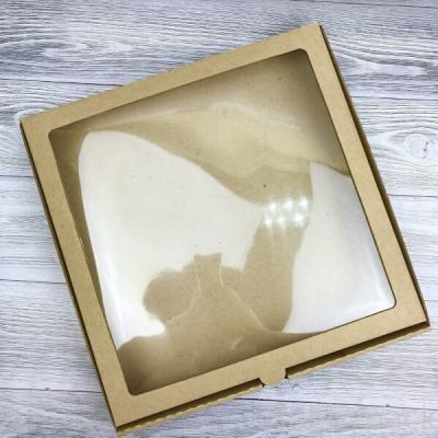 Коробка самосборная 30*30*4 см МГК бурый с окном 51748