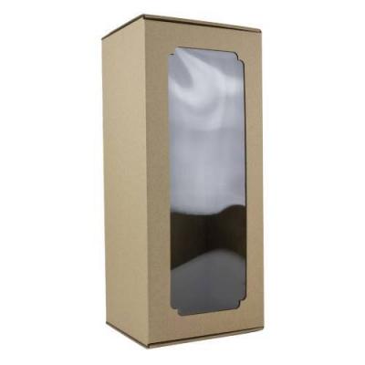 Коробка самосборная 32*13*9 см Крафт с окном 51693