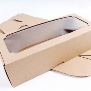 Коробка самосборная 40*17*15 см Крафт с окном 56459