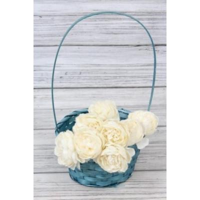 Корзина плетеная (бамбук) 19*19*32 см Голубой 566029