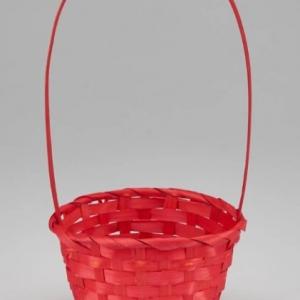 Корзина плетеная (бамбук) D13*H9.5/28 см Красный 50010