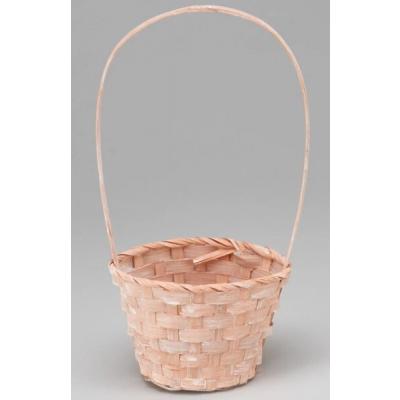 Корзина плетеная (бамбук) D13*H9.5/28 см Персиковый 50013