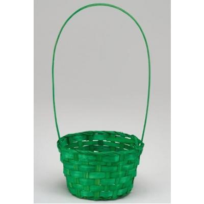 Корзина плетеная (бамбук) D13*H9.5/28 см Зеленый 50009