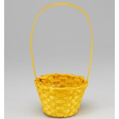 Корзина плетеная (бамбук) D13*H9.5/28 см Желтый 50008