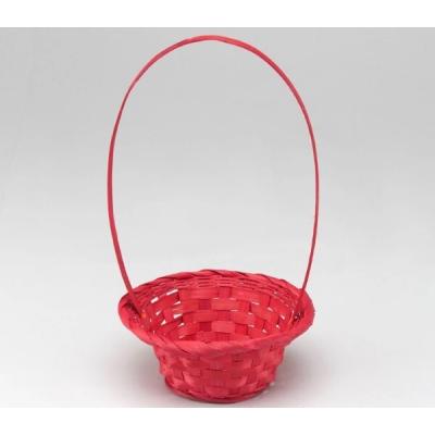 Корзина плетеная (бамбук) D15.5*12 H5*HН25.5 см Красный 50002