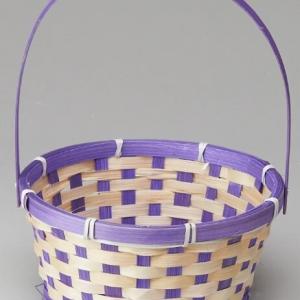 Корзина плетеная (бамбук) D21*H10/24 см Фиолетовый 50032
