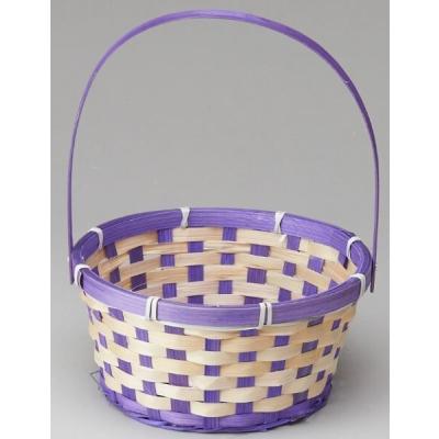 Корзина плетеная (бамбук) D21*H10/24 см Фиолетовый 50032