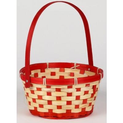 Корзина плетеная (бамбук) D21*H10/24 см Красный 50030