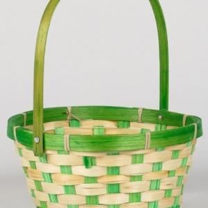Корзина плетеная (бамбук) D21*H10/24 см Зеленый 50029