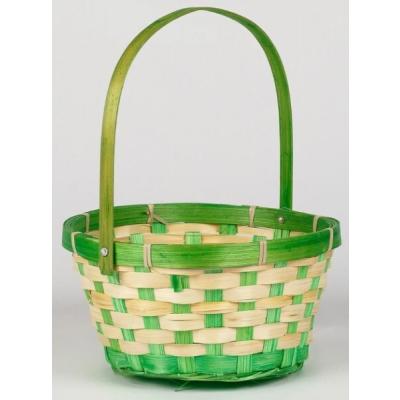 Корзина плетеная (бамбук) D21*H10/24 см Зеленый 50029