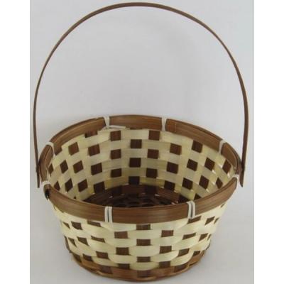 Корзина плетеная (бамбук) D21*H10*HH24 см Натуральный/коричневый 50026