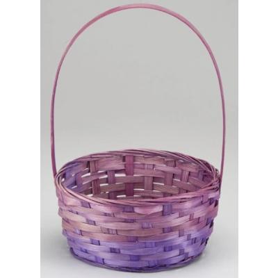 Корзина плетеная (бамбук) D21*H10*HH34 см Фиолетовый 50027