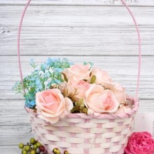 Корзина плетеная Овал (бамбук) d=25*19/5, h=10*45 см Розовый 561171