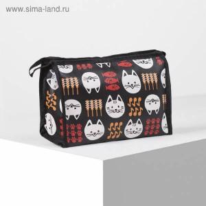 Косметичка 22*14*6 см Коты черный/бежевый 572185