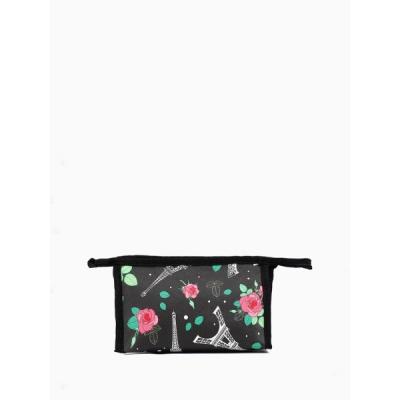 Косметичка на молнии с рисунком, чёрная 577677