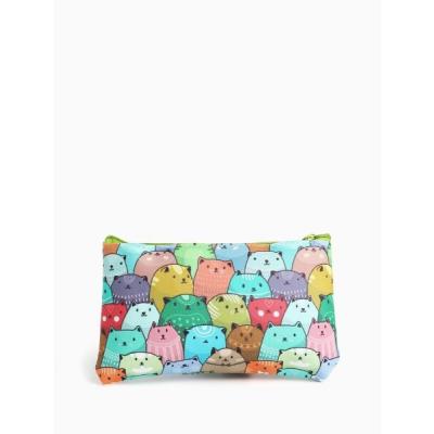 Косметичка на молнии с рисунком «Разноцветные коты» разноцветная 577343