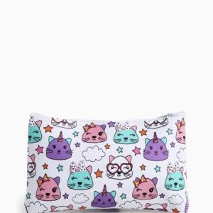 Косметичка на молнии с рисунком «Волшебные коты» белая 577342