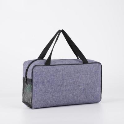 Косметичка на молнии с сеткой синий 578064