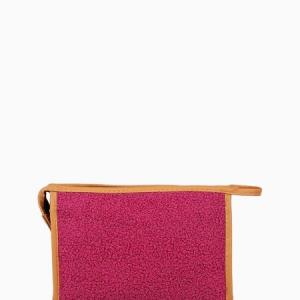 Косметичка на молнии, треугольная, плюшевая, малиновая 577333