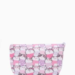 Косметичка простая на молнии сиреневая/белая 574603