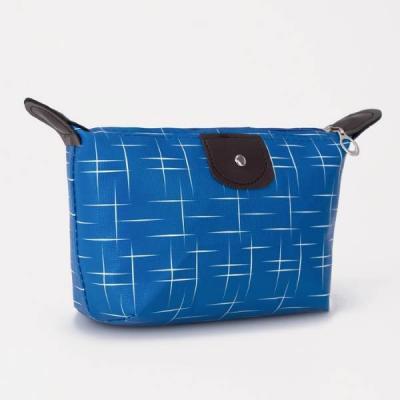 Косметичка простая отдел на молнии, 21*14*6 см цвет синий