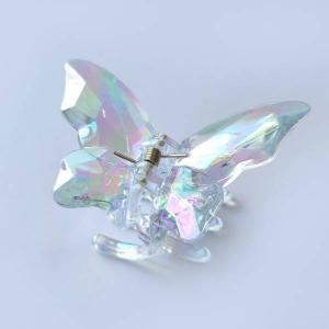 Краб для волос Бабочка прозрачная перламутровая (8,5 см) 13641