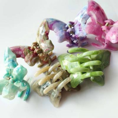 Краб для волос Бабочка с эффектом мрамора (Цена за штуку) 8,5 см 13078