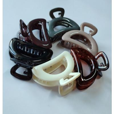 Краб для волос матовый/глянцевый Цветной полукруглый 13096