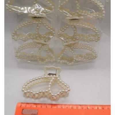 Краб для волос с жемчугом 