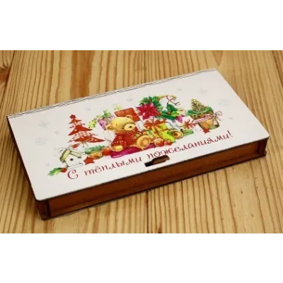 Купюрница из дерева 19*10.5*2.8 см С теплыми пожеланиями! 154641