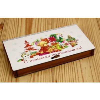 Купюрница из дерева 19*10.5*2.8 см С теплыми пожеланиями! 154641