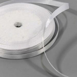 Лента атласная сатин 0.6 см*25 Y Белый 562-6/01