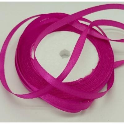 Лента атласная сатин 0.6 см*25 Y Малиново-розовый 50196