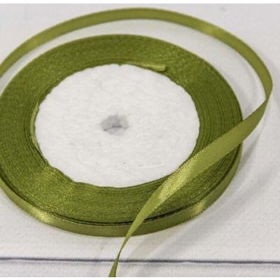 Лента атласная сатин 0.6 см*25 Y Оливковый 562-6/178