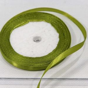 Лента атласная сатин 0.6 см*25 Y Оливковый 562-6/95