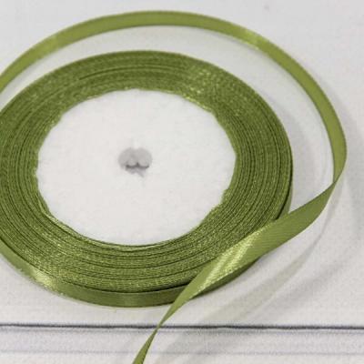 Лента атласная сатин 0.6 см*25 Y Хаки 562-6/100