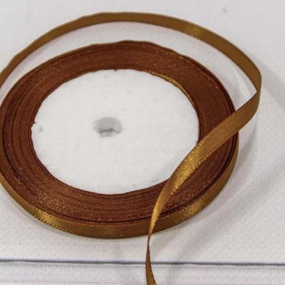 Лента атласная сатин 0.6 см*25 Y Золотисто-коричневый 562-6/158