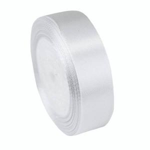 Лента атласная сатин 1.2 см*25 Y Белый 12/01